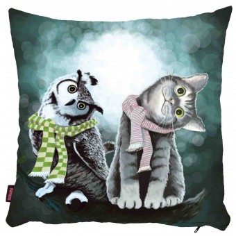 Baykuş&Kedi Yastık Kılıfı-2